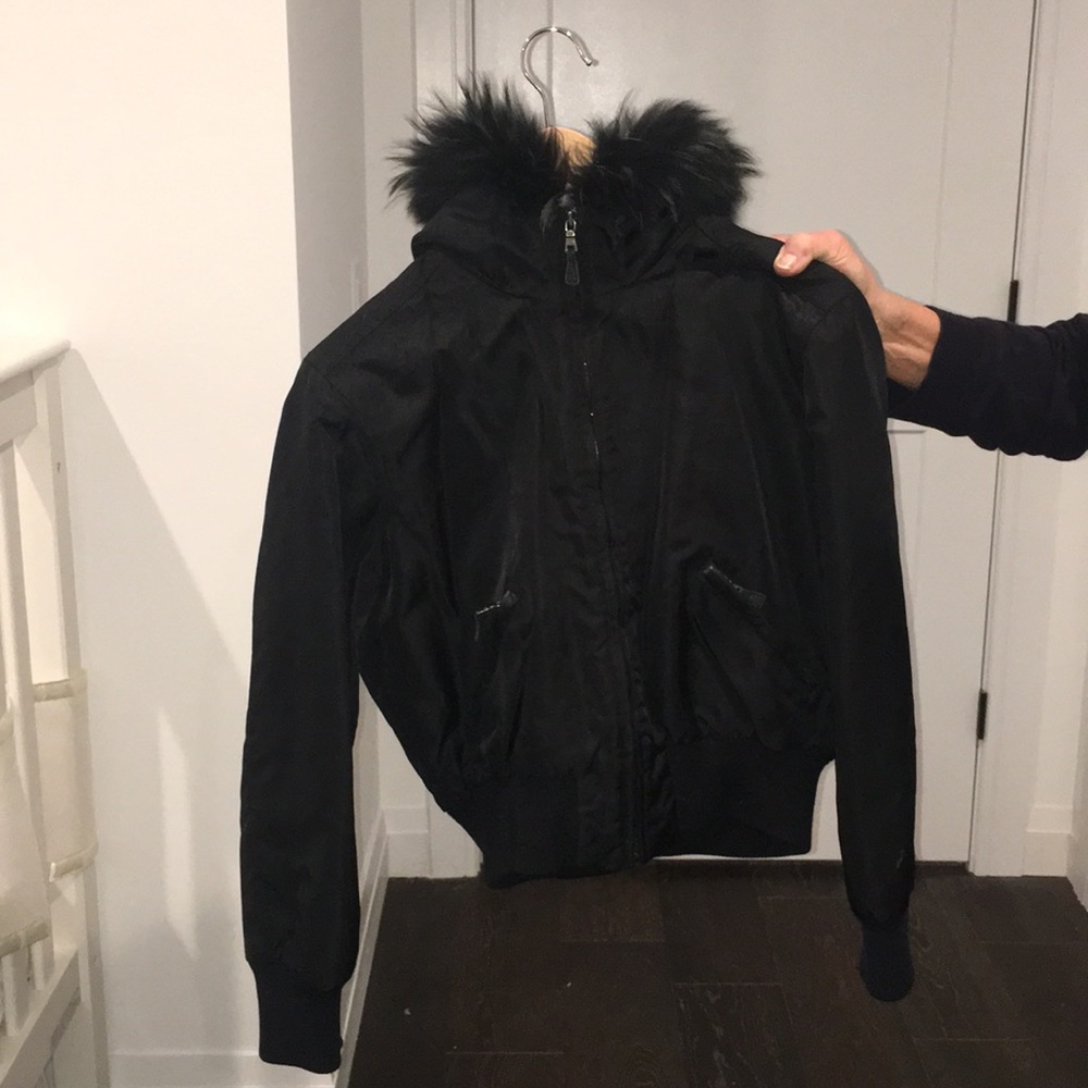 Andrew Marc black cropped black winter coat
